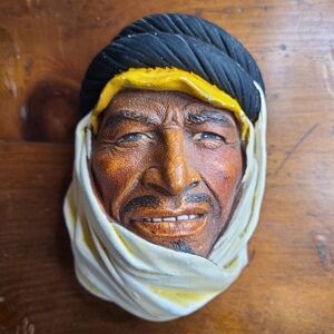 Desert Nomad Chalkware Bust Wall Art